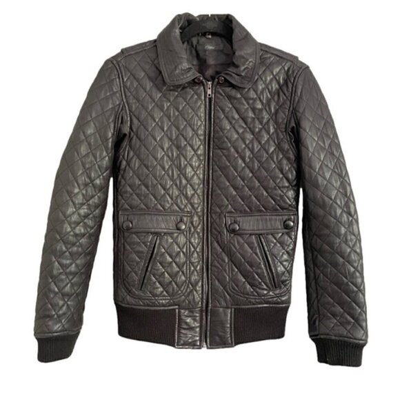 Corpus Black Lambskin Quilted Leather Jacket - S - Picture 1 of 11